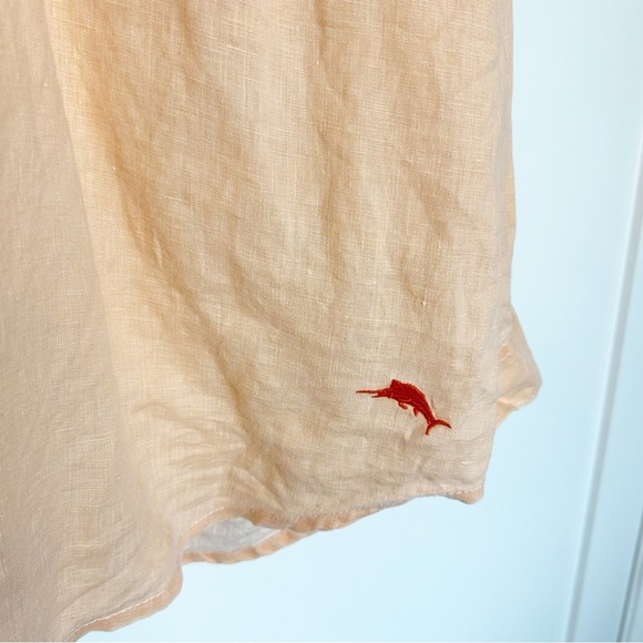 Tommy Bahama 100% Linen Relax Fit Button Shirt XL orange long sleeve resort trip - Picture 3 of 9